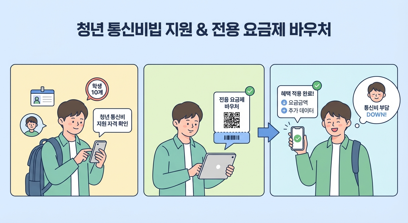 다양한 통신사 로고 콜라주