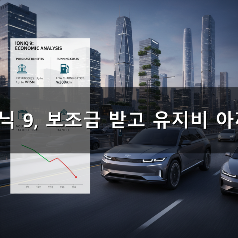 전기차 구매 보조금 및 아이오닉 9 유지비 경제성 분석