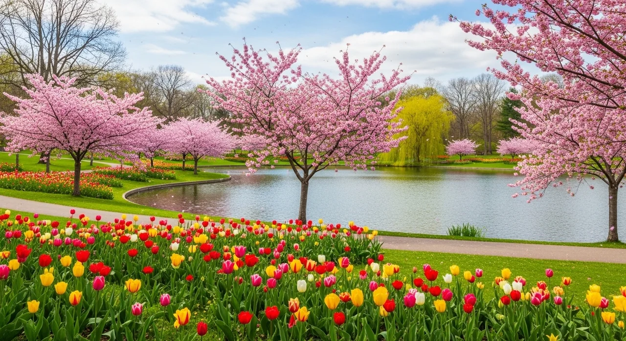 연지공원의 지금, 봄꽃은 어떤 모습일까요?
