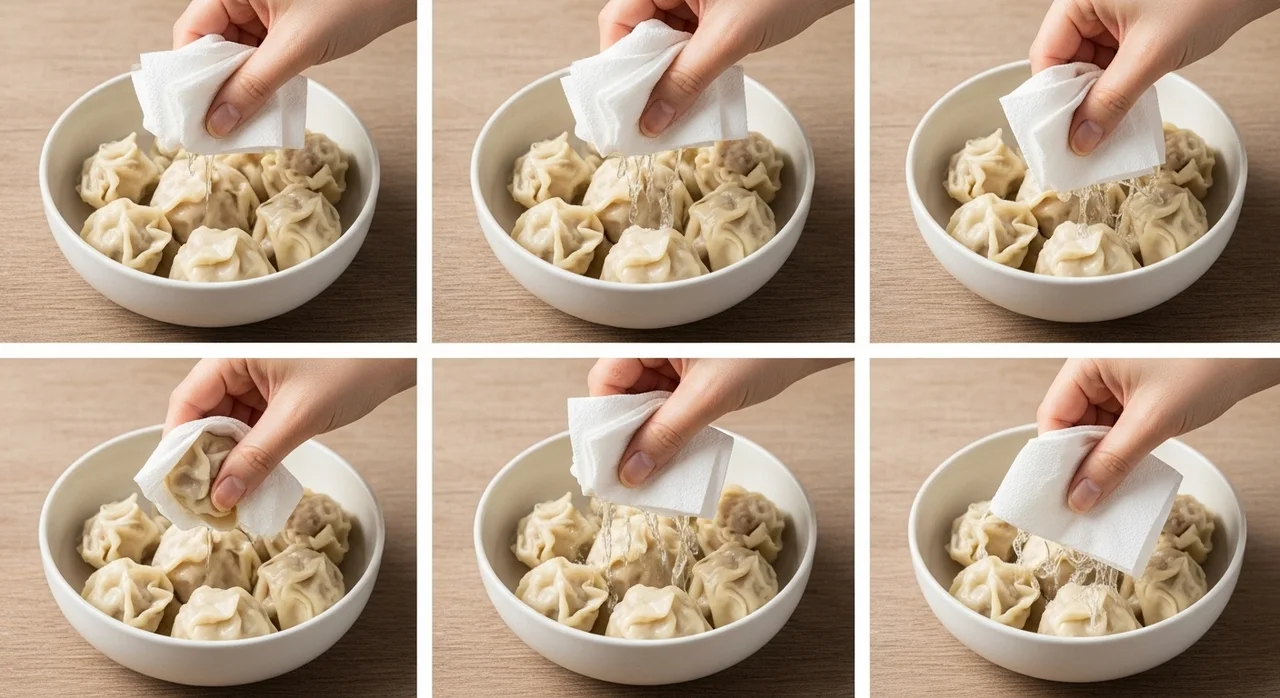 실패 없는 냉동만두 전자레인지 조리 3단계