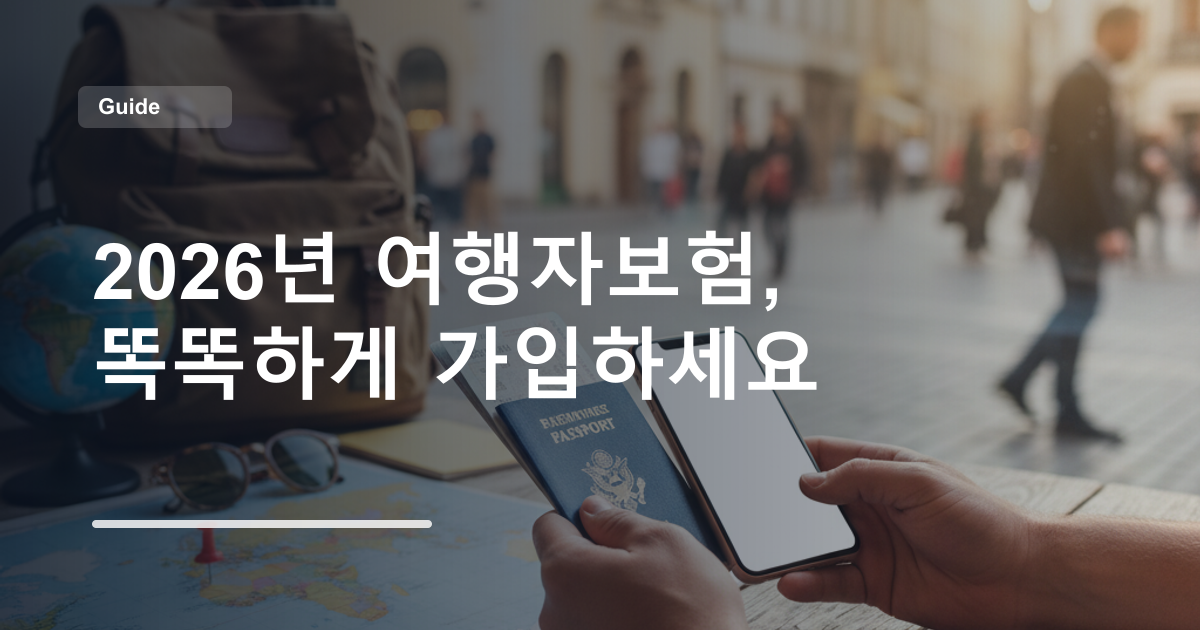 2026년 여행자보험, 똑똑하게 가입하세요