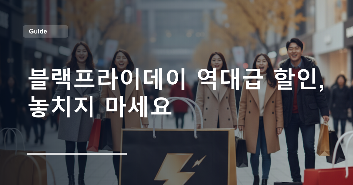 블랙프라이데이 역대급 할인, 놓치지 마세요