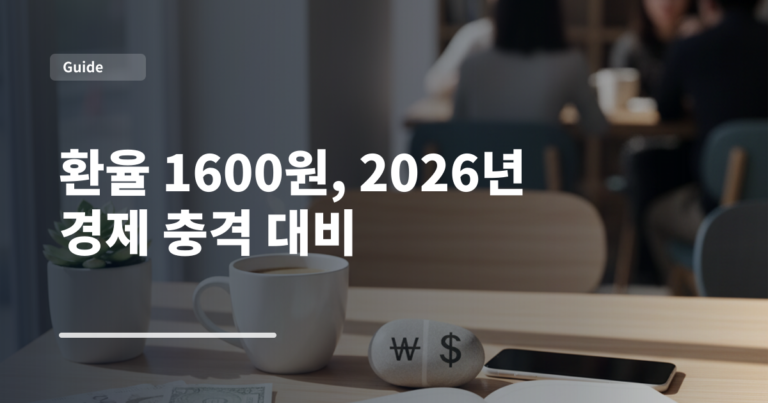 환율 1600원, 2026년 경제 충격 대비