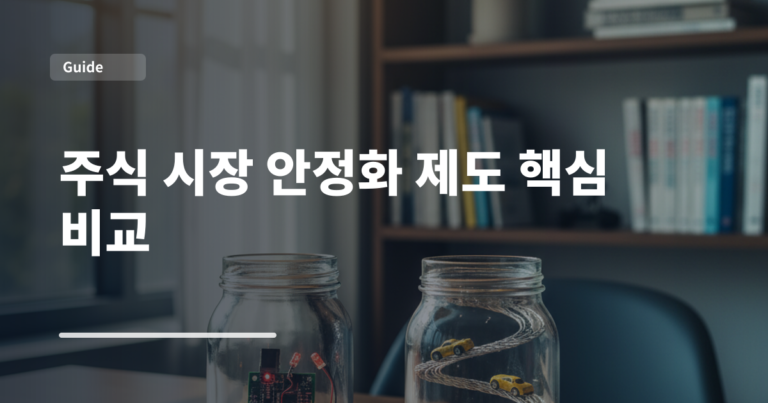 주식 시장 안정화 제도 핵심 비교