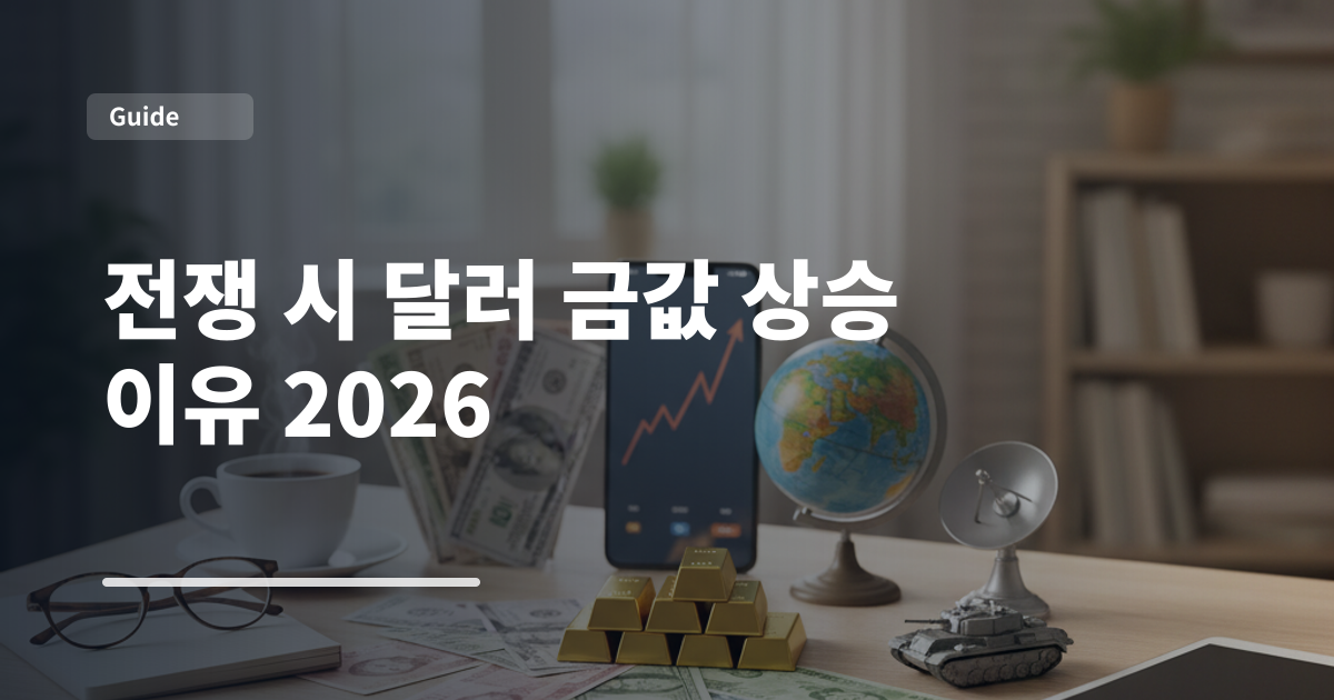 전쟁 시 달러 금값 상승 이유 2026