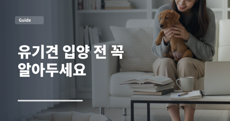 유기견 입양 전 꼭 알아두세요