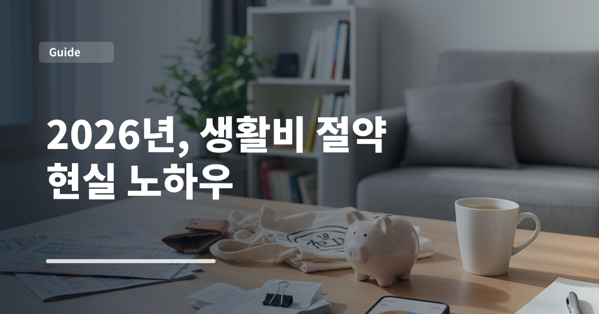 2026년, 생활비 절약 현실 노하우